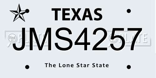 JMS4257 Texas License Plate