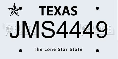JMS4449 Texas License Plate