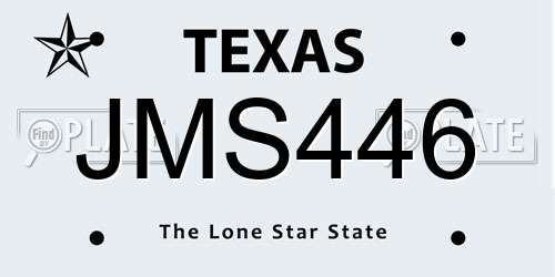 JMS446 Texas License Plate