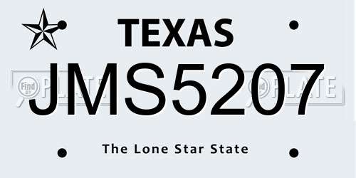 JMS5207 Texas License Plate