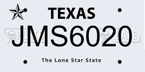 JMS6020 Texas License Plate