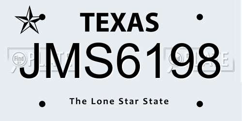 JMS6198 Texas License Plate
