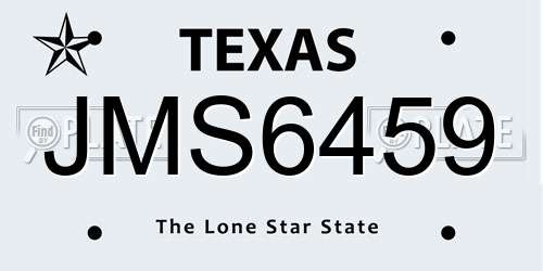 JMS6459 Texas License Plate