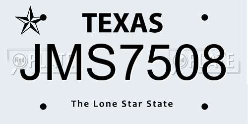 JMS7508 Texas License Plate