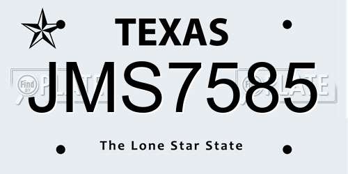 JMS7585 Texas License Plate