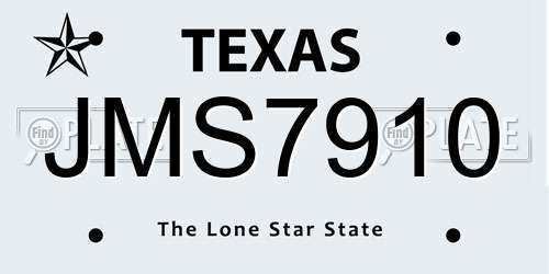 JMS7910 Texas License Plate