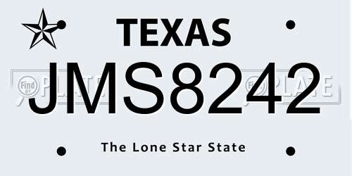 JMS8242 Texas License Plate