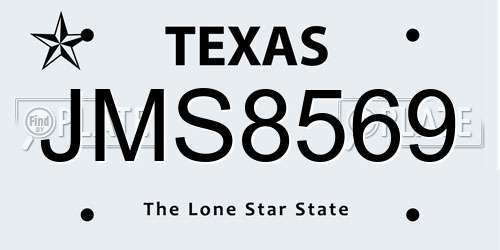 JMS8569 Texas License Plate
