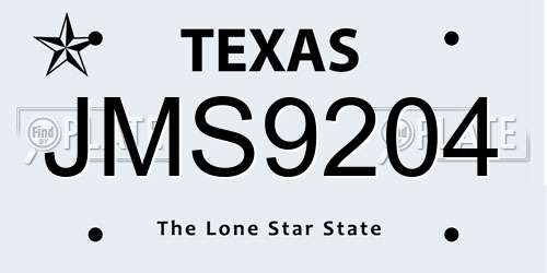 JMS9204 Texas License Plate