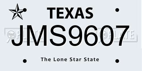JMS9607 Texas License Plate