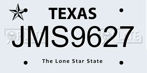 JMS9627 Texas License Plate