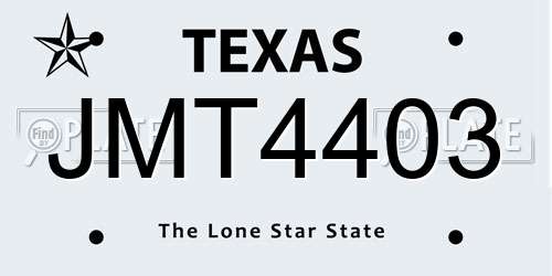 JMT4403 Texas License Plate