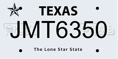 JMT6350 Texas License Plate