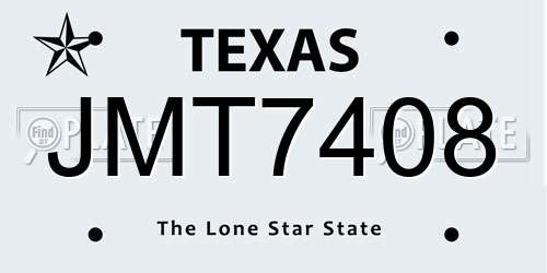 JMT7408 Texas License Plate