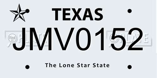 JMV0152 Texas License Plate