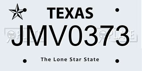 JMV0373 Texas License Plate