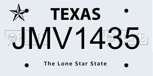 JMV1435 Texas License Plate