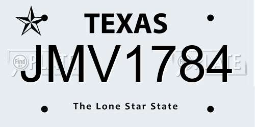 JMV1784 Texas License Plate