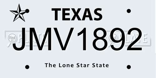 JMV1892 Texas License Plate