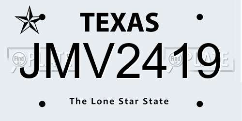 JMV2419 Texas License Plate