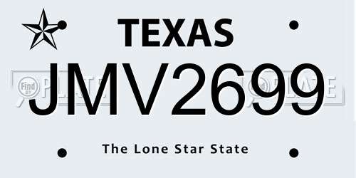 JMV2699 Texas License Plate