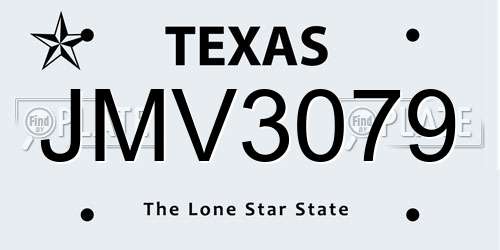 JMV3079 Texas License Plate