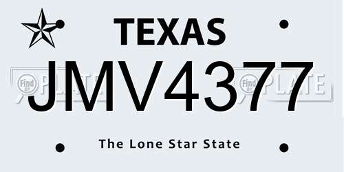 JMV4377 Texas License Plate