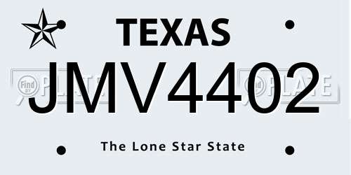 JMV4402 Texas License Plate