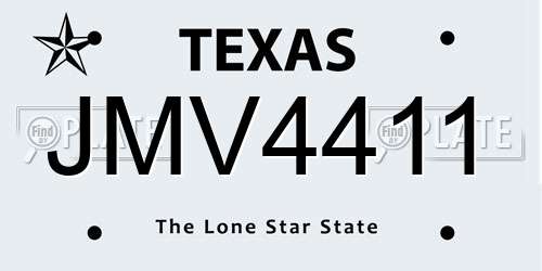 JMV4411 Texas License Plate