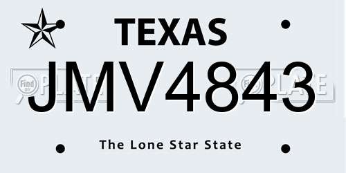 JMV4843 Texas License Plate
