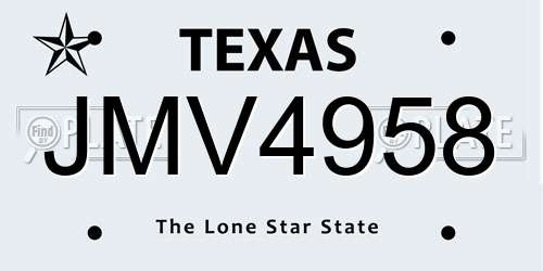 JMV4958 Texas License Plate