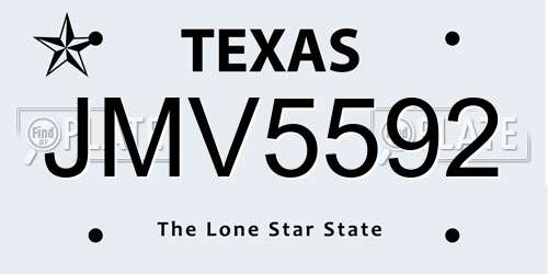 JMV5592 Texas License Plate