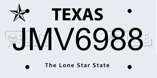 JMV6988 Texas License Plate