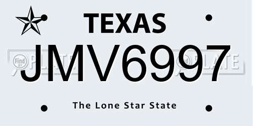 JMV6997 Texas License Plate