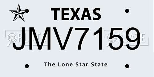JMV7159 Texas License Plate