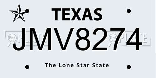 JMV8274 Texas License Plate