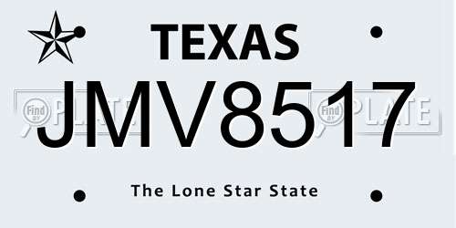 JMV8517 Texas License Plate