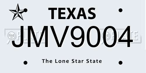 JMV9004 Texas License Plate