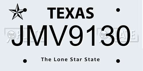 JMV9130 Texas License Plate