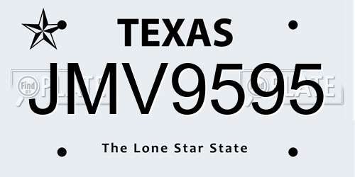 JMV9595 Texas License Plate