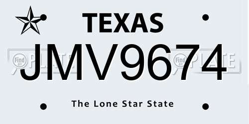 JMV9674 Texas License Plate