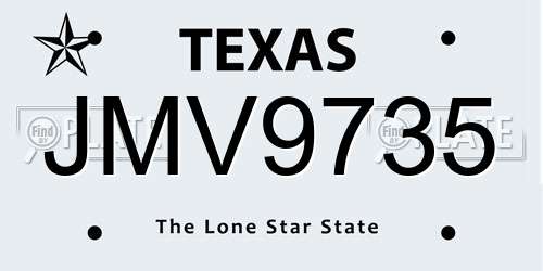 JMV9735 Texas License Plate