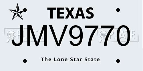 JMV9770 Texas License Plate