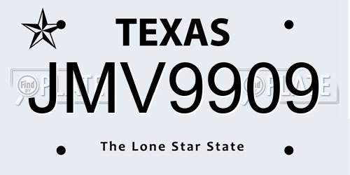 JMV9909 Texas License Plate
