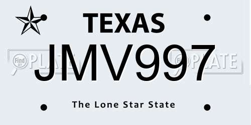 JMV997 Texas License Plate