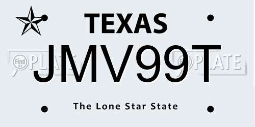 JMV99T Texas License Plate