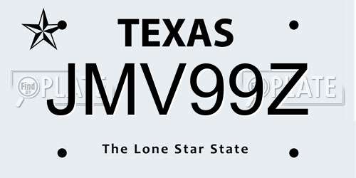 JMV99Z Texas License Plate