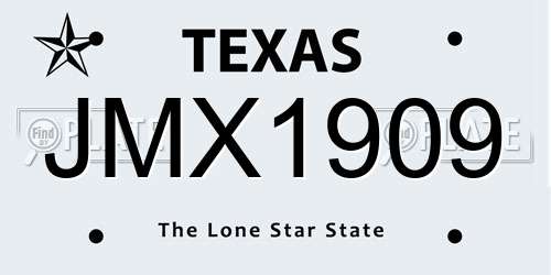 JMX1909 Texas License Plate