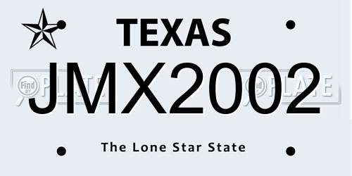 JMX2002 Texas License Plate