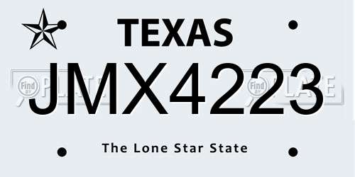 JMX4223 Texas License Plate